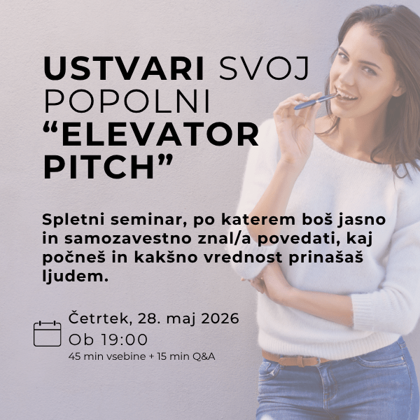 spletna komunikacijska delavnica elevator pitch za jasno predstavitev storitve