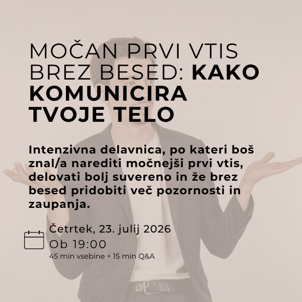 spletna komunikacijska delavnica neverbalna komunikacija močan prvi vtis